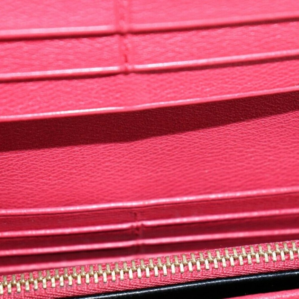 Loewe Women's Small Red Wallet Continental Card Holder Leather Snap Closure Bag - Picture 4 of 10